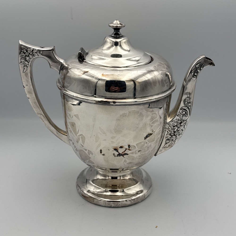 Vintage Gregg Silver Co. EPC Copper / Silver Plated 9" Tea/Coffee Pot
